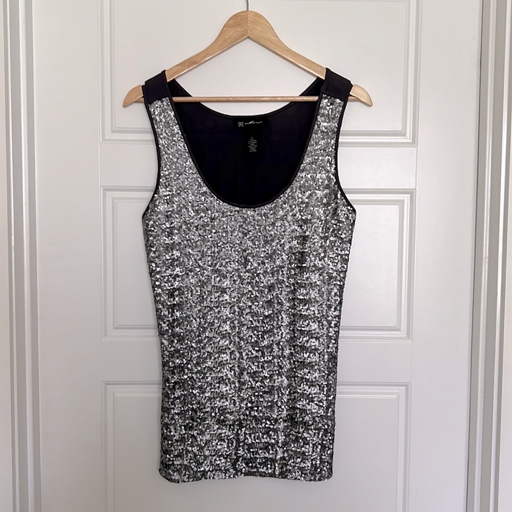 INC Beautiful Sequence Womens Top -Large